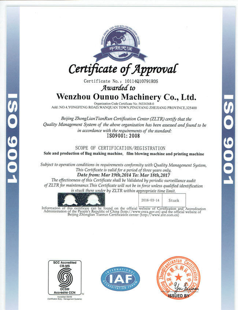 China Zhejiang Allwell Intelligent Technology Co.,Ltd certificaciones